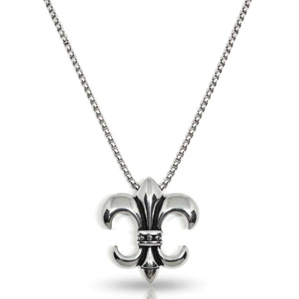 VALIANT FLEUR - 35mm Titanium Steel Pendant with 24inch Round Box 5mm Chain for Men & Boys