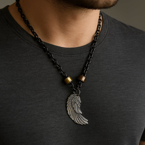 VALKYRIE WING - Pure Titanium Steel Pendant with 27inch Chain for Men & Boys