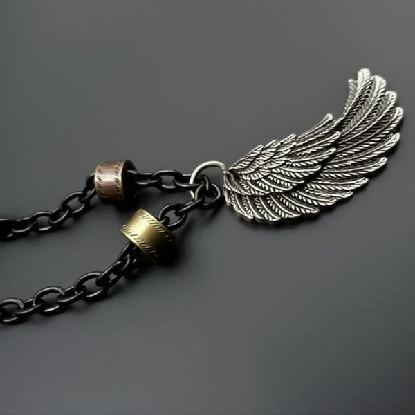 VALKYRIE WING - Pure Titanium Steel Pendant with 27inch Chain for Men & Boys