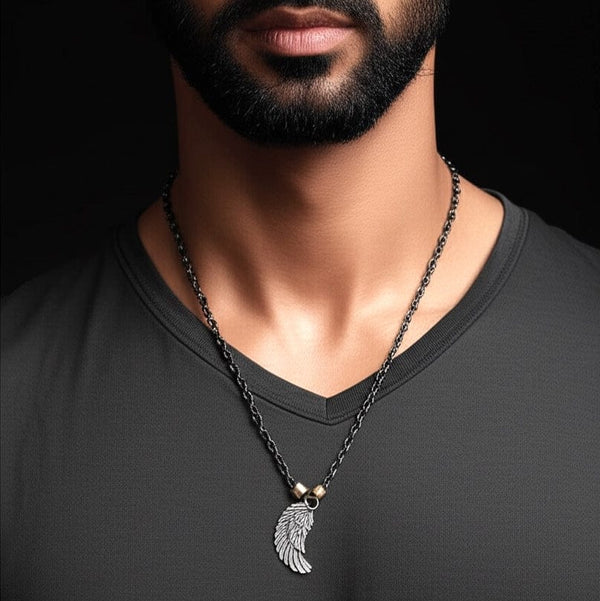 VALKYRIE WING - Pure Titanium Steel Pendant with 27inch Chain for Men & Boys