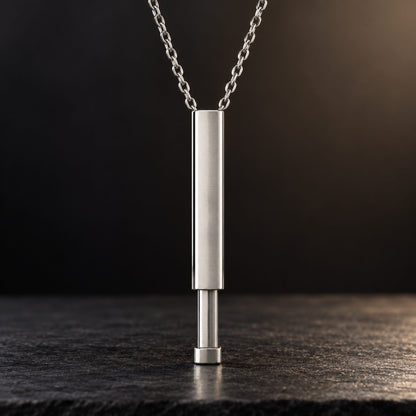 THE MEN THING SS Pendant/ Necklace VERTEX BAR - 6mm Pure Titanium Steel Pendant with 1mm Chain for Men & Boys (18 to 20 inch Adjustable Cable Chain)