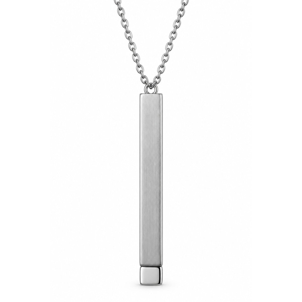 THE MEN THING SS Pendant/ Necklace VERTEX BAR - 6mm Pure Titanium Steel Pendant with 1mm Chain for Men & Boys (18 to 20 inch Adjustable Cable Chain)