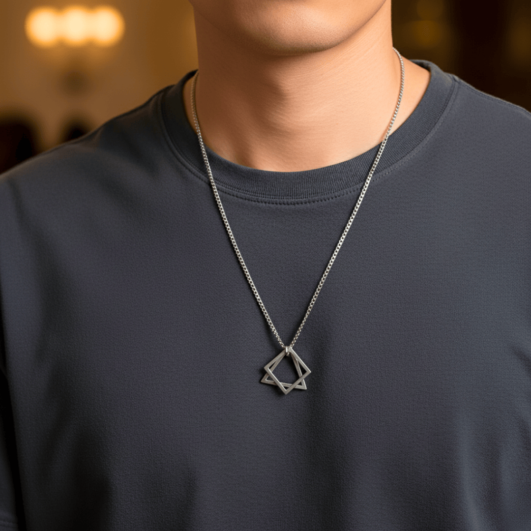 THE MEN THING SS Pendant/ Necklace VICTORIOUS - Alloy Pendant with Pure Stainless Steel 24inch Round Box Chain, Milan trending Style for Men & Boy