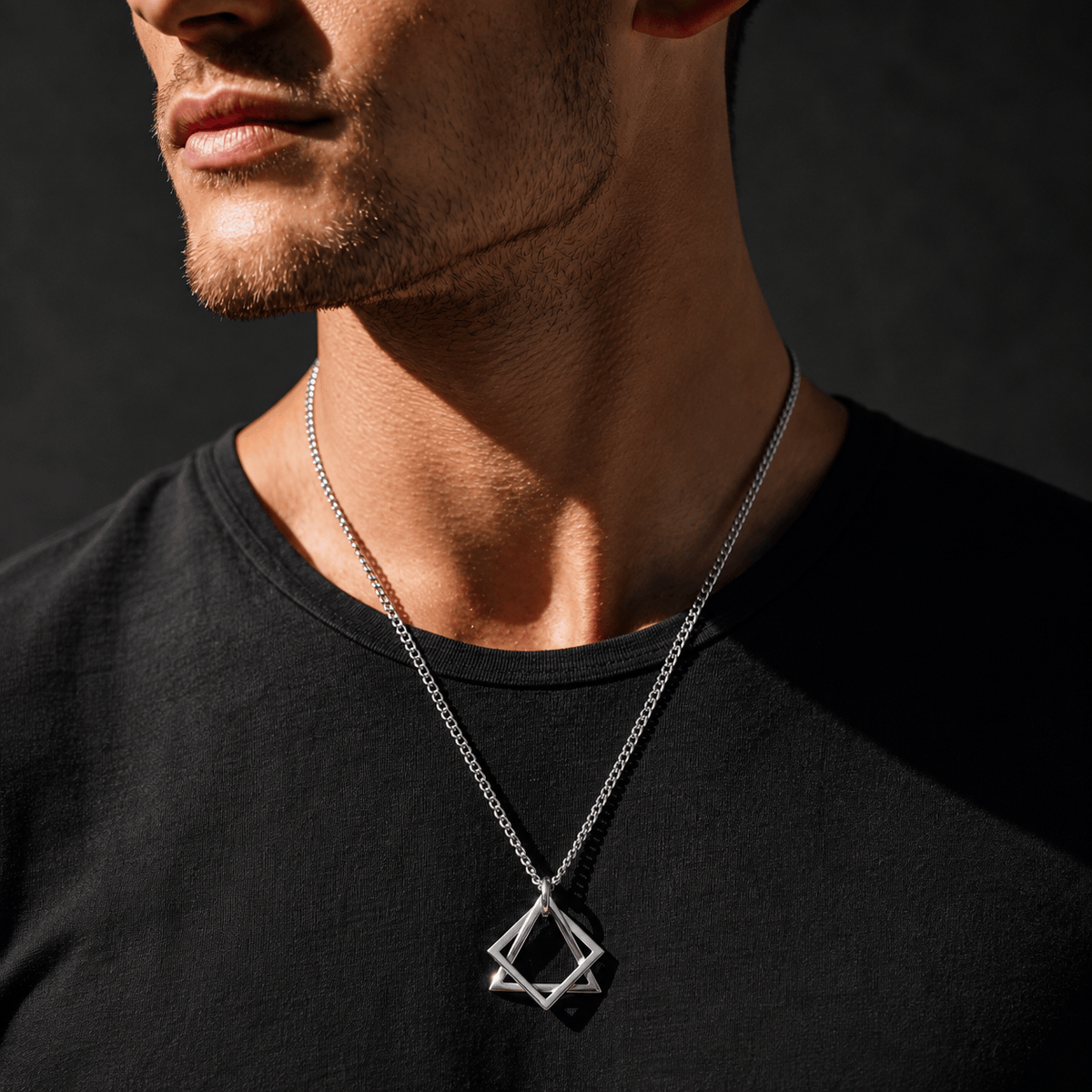 THE MEN THING SS Pendant/ Necklace VICTORIOUS - Alloy Pendant with Pure Stainless Steel 24inch Round Box Chain, Milan trending Style for Men & Boy