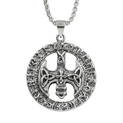 THE MEN THING SS Pendant/ Necklace VINTAGE AXE -  Alloy Pendant with Stainless Steel 24inch Round Box Chain, European trending Style for Men & Boy