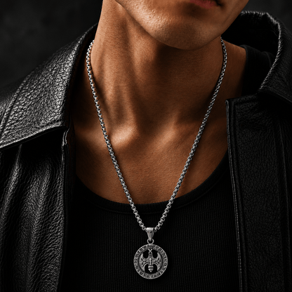 THE MEN THING SS Pendant/ Necklace VINTAGE AXE -  Alloy Pendant with Stainless Steel 24inch Round Box Chain, European trending Style for Men & Boy