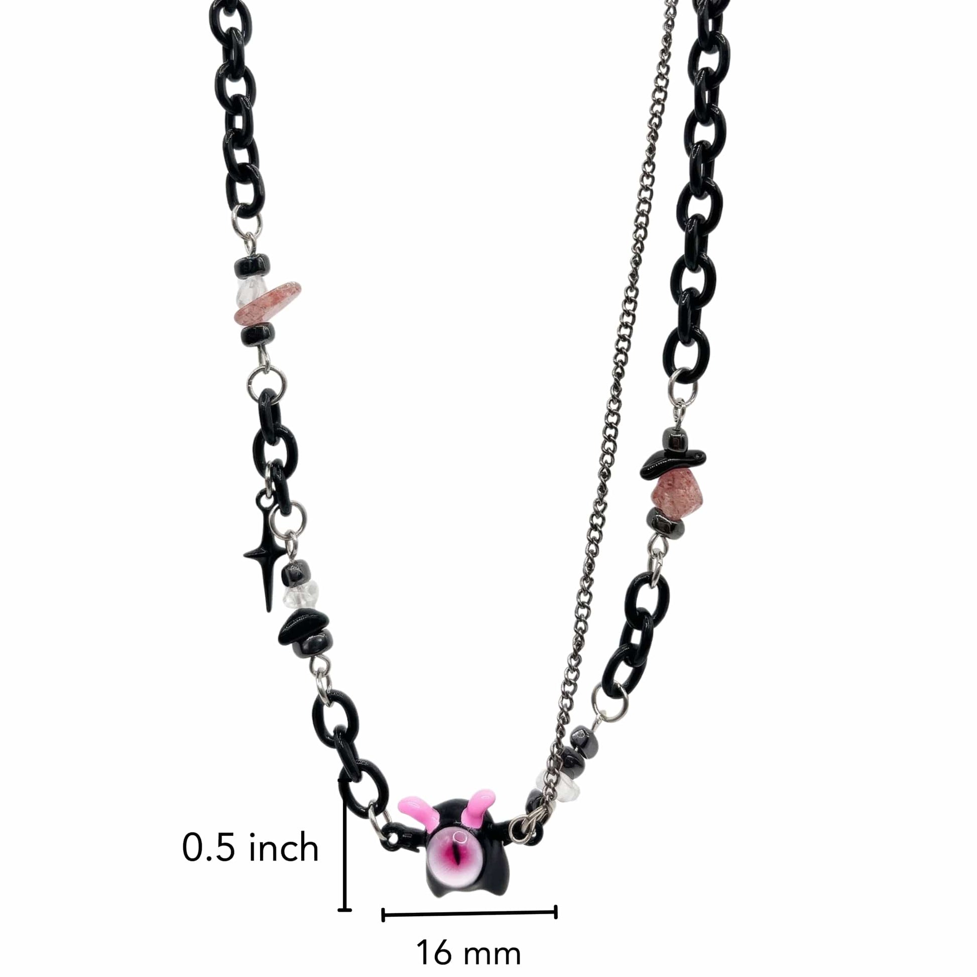 THE MEN THING SS Pendant/ Necklace VOID DRIP - 16mm Titanium Steel Pendant with 22 to 25inch Adjustable Cable Chain for Men & Boys