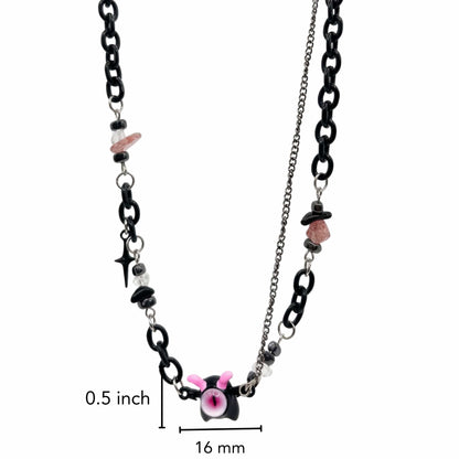 THE MEN THING SS Pendant/ Necklace VOID DRIP - 16mm Titanium Steel Pendant with 22 to 25inch Adjustable Cable Chain for Men & Boys