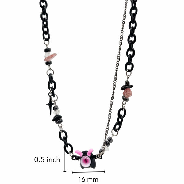 VOID DRIP - 16mm Titanium Steel Pendant with 22 to 25inch Adjustable Cable Chain for Men & Boys