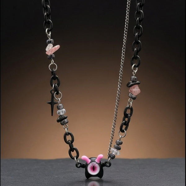 VOID DRIP - 16mm Titanium Steel Pendant with 22 to 25inch Adjustable Cable Chain for Men & Boys