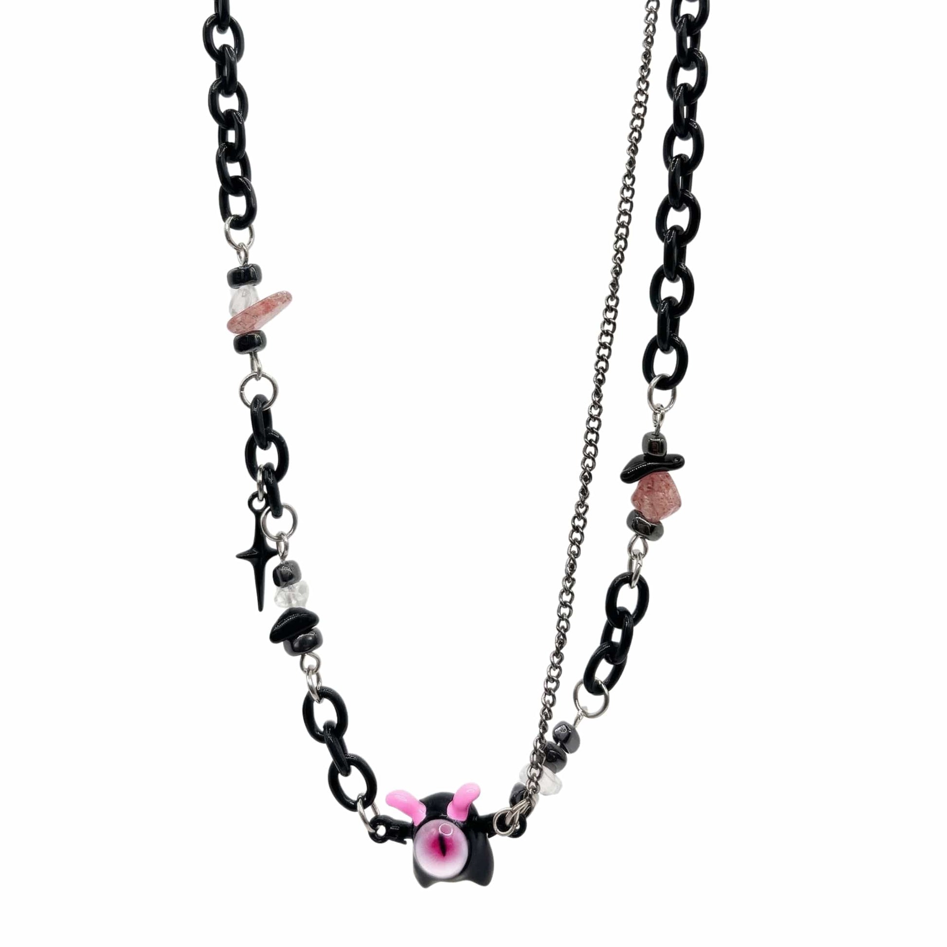 THE MEN THING SS Pendant/ Necklace VOID DRIP - 16mm Titanium Steel Pendant with 22 to 25inch Adjustable Cable Chain for Men & Boys