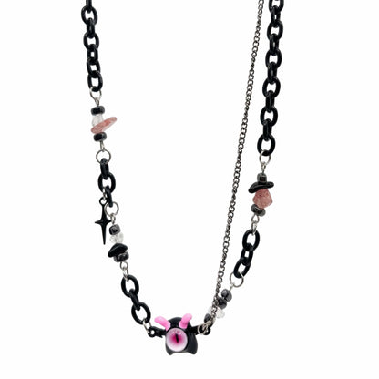 THE MEN THING SS Pendant/ Necklace VOID DRIP - 16mm Titanium Steel Pendant with 22 to 25inch Adjustable Cable Chain for Men & Boys