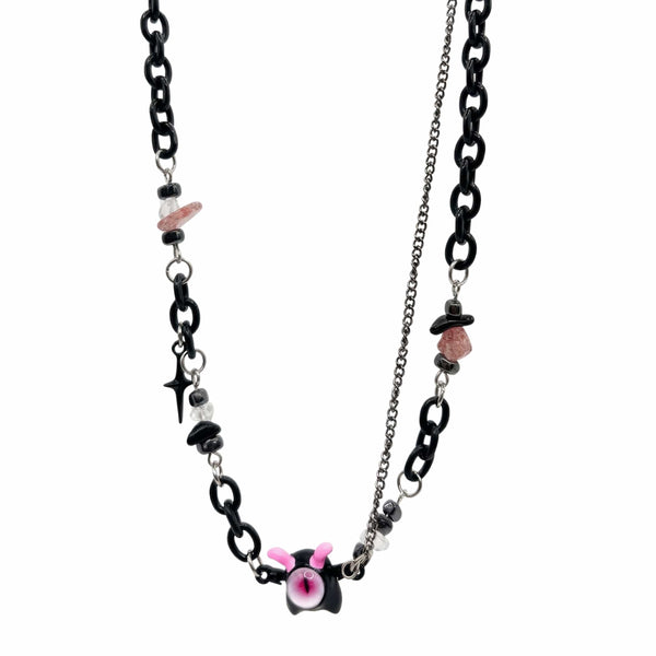 VOID DRIP - 16mm Titanium Steel Pendant with 22 to 25inch Adjustable Cable Chain for Men & Boys