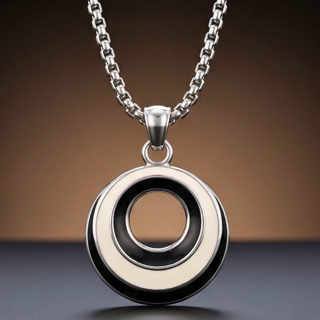 THE MEN THING SS Pendant/ Necklace VOID HALO - 22mm Titanium Steel Pendant with Round Box 2mm Chain for Men & Boys (21inch)