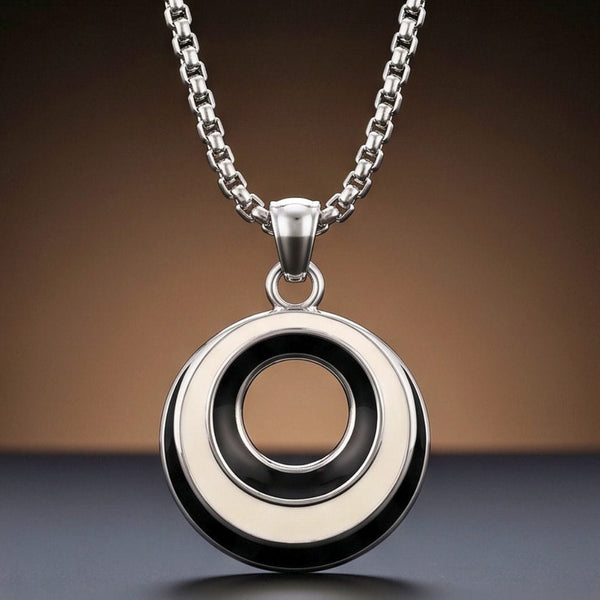VOID HALO - 22mm Titanium Steel Pendant with Round Box 2mm Chain for Men & Boys (21inch)