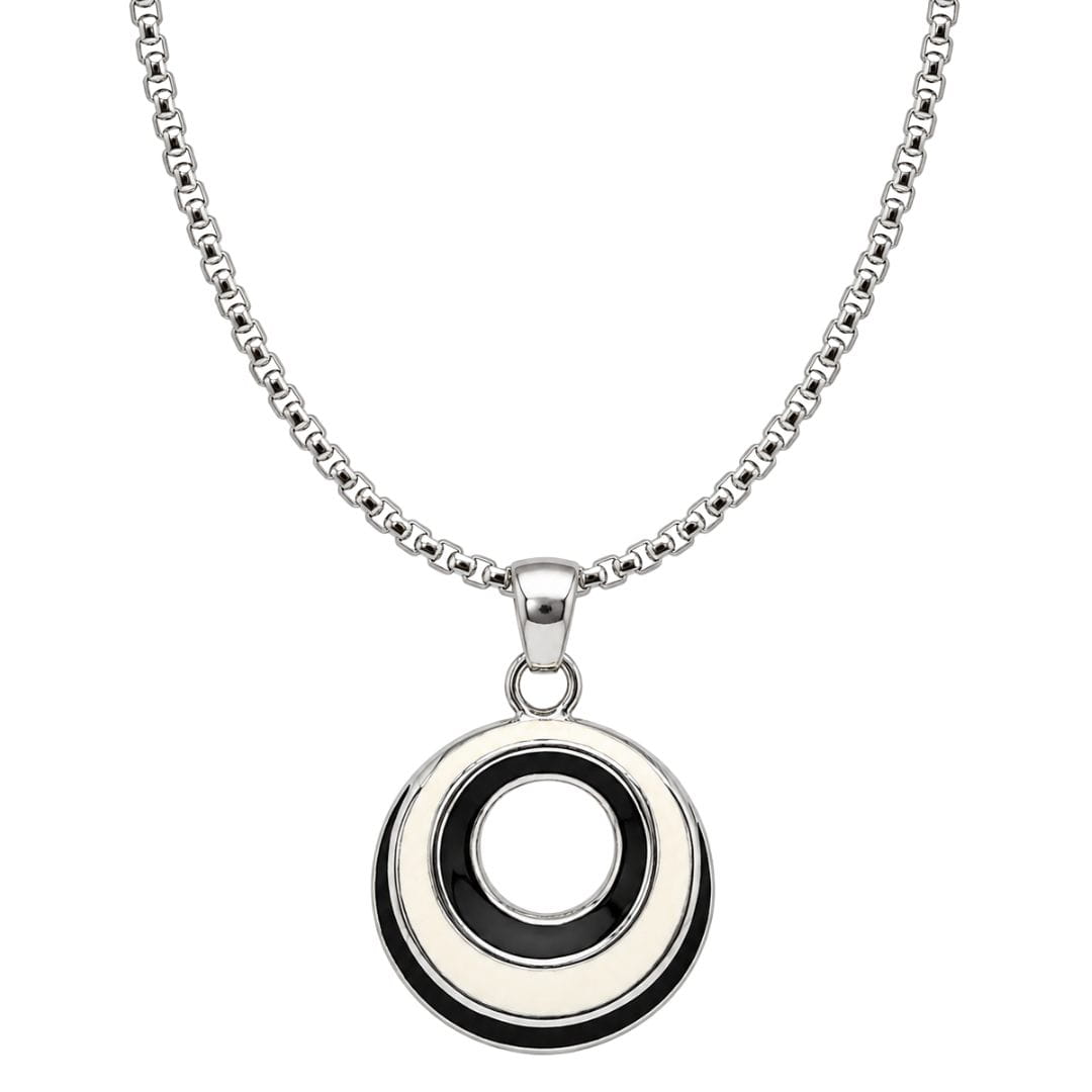 THE MEN THING SS Pendant/ Necklace VOID HALO - 22mm Titanium Steel Pendant with Round Box 2mm Chain for Men & Boys (21inch)