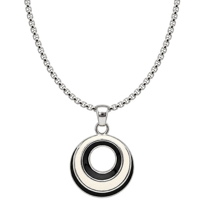 THE MEN THING SS Pendant/ Necklace VOID HALO - 22mm Titanium Steel Pendant with Round Box 2mm Chain for Men & Boys (21inch)