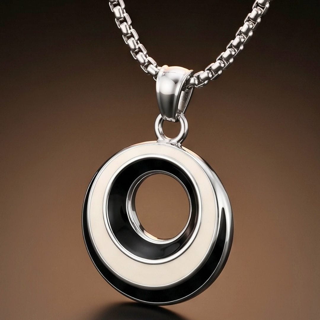 THE MEN THING SS Pendant/ Necklace VOID HALO - 22mm Titanium Steel Pendant with Round Box 2mm Chain for Men & Boys (21inch)