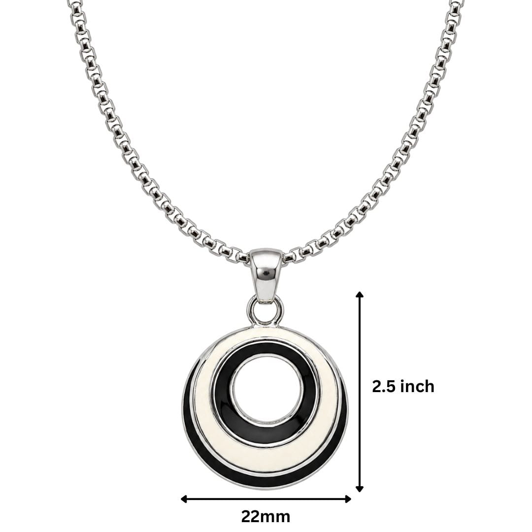 THE MEN THING SS Pendant/ Necklace VOID HALO - 22mm Titanium Steel Pendant with Round Box 2mm Chain for Men & Boys (21inch)