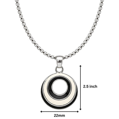THE MEN THING SS Pendant/ Necklace VOID HALO - 22mm Titanium Steel Pendant with Round Box 2mm Chain for Men & Boys (21inch)