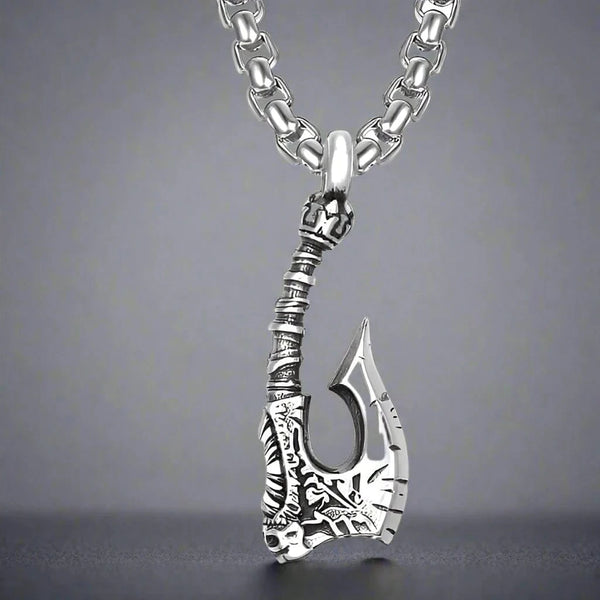 WARRIOR AXE -  Alloy Pendant with Stainless Steel  24inch Round Box Chain, European trending Style for Men & Boy