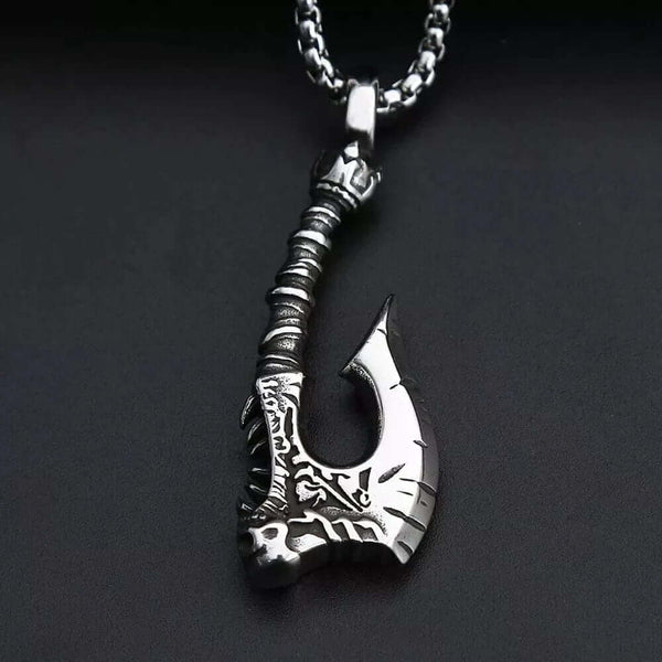 WARRIOR AXE -  Alloy Pendant with Stainless Steel  24inch Round Box Chain, European trending Style for Men & Boy