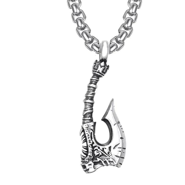 THE MEN THING SS Pendant/ Necklace WARRIOR AXE -  Alloy Pendant with Stainless Steel  24inch Round Box Chain, European trending Style for Men & Boy