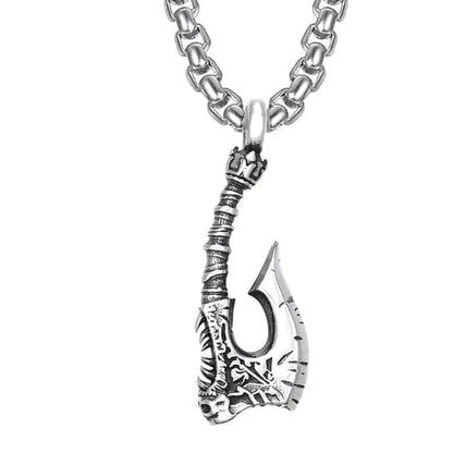THE MEN THING SS Pendant/ Necklace WARRIOR AXE -  Alloy Pendant with Stainless Steel  24inch Round Box Chain, European trending Style for Men & Boy