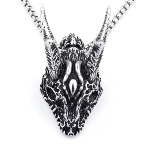 THE MEN THING SS Pendant/ Necklace WARRIOR HORN - Alloy Pendant with Pure Stainless Steel 24inch Round Box Chain, American trending Style for Men & Boy