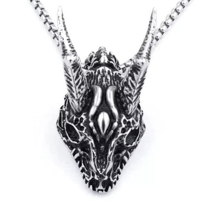 THE MEN THING SS Pendant/ Necklace WARRIOR HORN - Alloy Pendant with Pure Stainless Steel 24inch Round Box Chain, American trending Style for Men & Boy