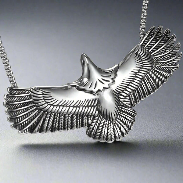 विंगस्पैन - पुरुषों के लिए शुद्ध स्टेनलेस स्टील 24 इंच चेन के साथ मिश्र धातु पेंडेंट, यूरोपीय ट्रेंडिंग स्टाइल - गोल बॉक्स चेन