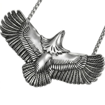 THE MEN THING SS Pendant/ Necklace WINGSPAN -  Alloy Pendant with Pure Stainless Steel 24inch Chain for Men, European trending Style - Round Box Chain