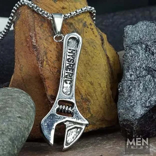 WRENCH -  Alloy Pendant with Pure Stainless Steel 24inch Round Box Chain, European trending Style for Men & Boys