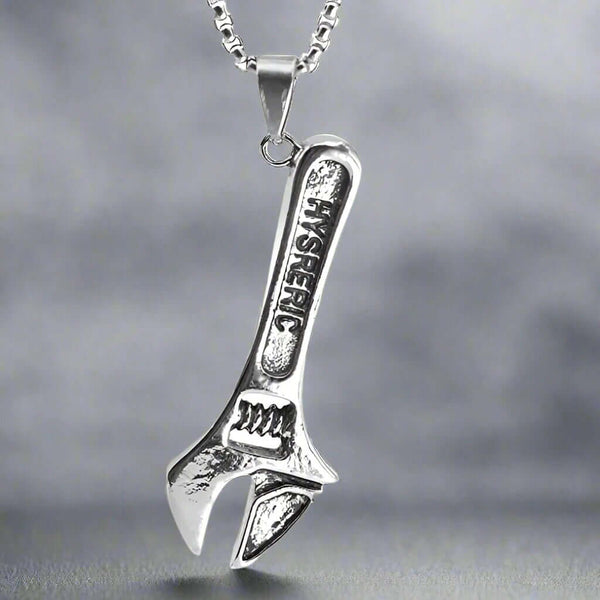 WRENCH -  Alloy Pendant with Pure Stainless Steel 24inch Round Box Chain, European trending Style for Men & Boys