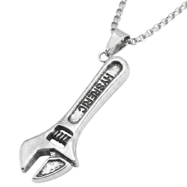 WRENCH -  Alloy Pendant with Pure Stainless Steel 24inch Round Box Chain, European trending Style for Men & Boys