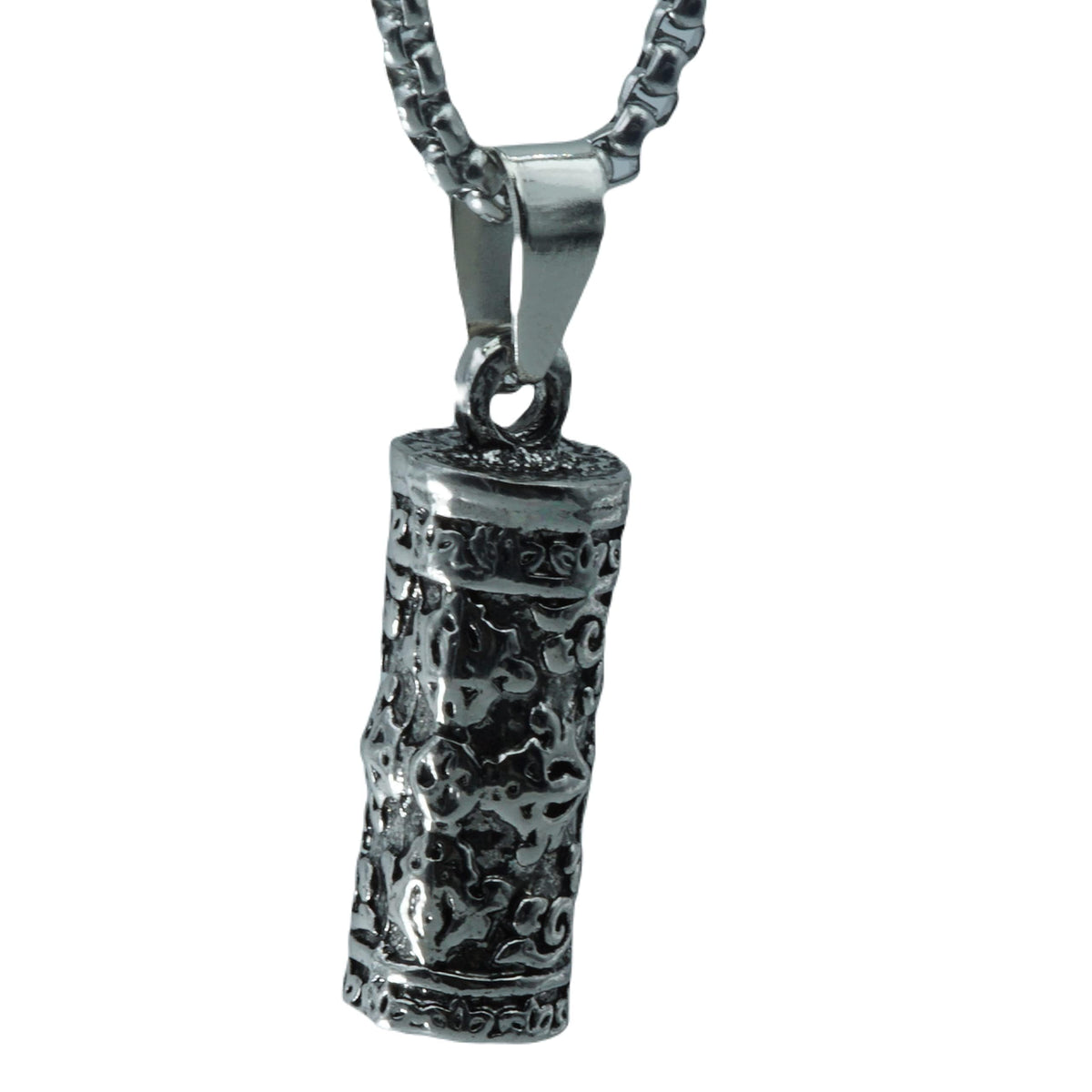 THE MEN THING SS Pendant/ Necklace ZEN-CYLINDER - Alloy Pendant with Pure Stainless Steel 24inch Round Box Chain, European trending Style for Men & Boys