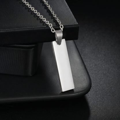 THE MEN THING SS Pendant/ Necklace ZENITH BAR - 8mm Pure Titanium Steel Pendant with 1mm Chain for Men & Boys (20 inch Chain)