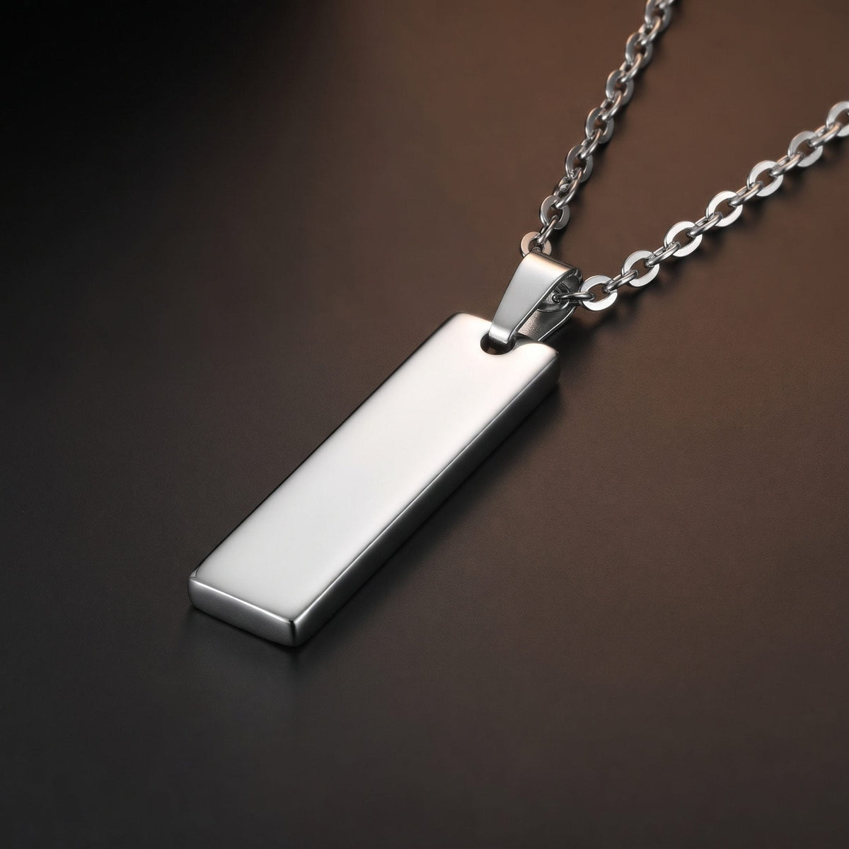 THE MEN THING SS Pendant/ Necklace ZENITH BAR - 8mm Pure Titanium Steel Pendant with 1mm Chain for Men & Boys (20 inch Chain)