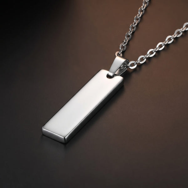 ZENITH BAR - 8mm Pure Titanium Steel Pendant with 1mm Chain for Men & Boys (20 inch Chain)