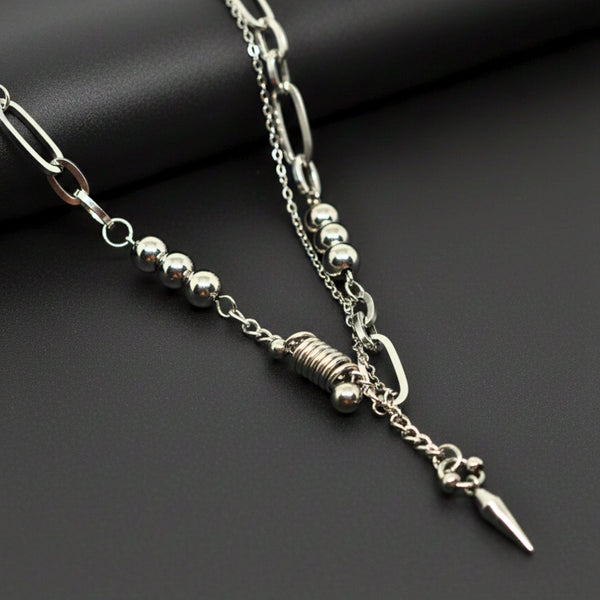 ZERIK - Titanium Steel Pendant with 20inch Chain for Men & Boys with adjustable cable chain