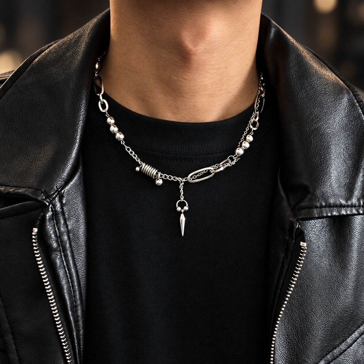 THE MEN THING SS Pendant/ Necklace ZERIK - Titanium Steel Pendant with 20inch Chain for Men & Boys with adjustable cable chain