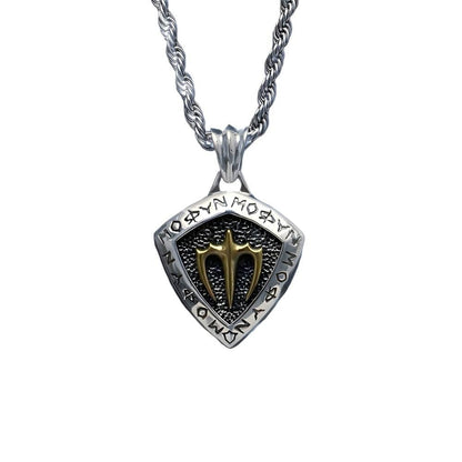 THE MEN THING SS Pendant with Chain AQUA SHIELD - 24inch Pure Copper European trending Style Chain for Men & Boy