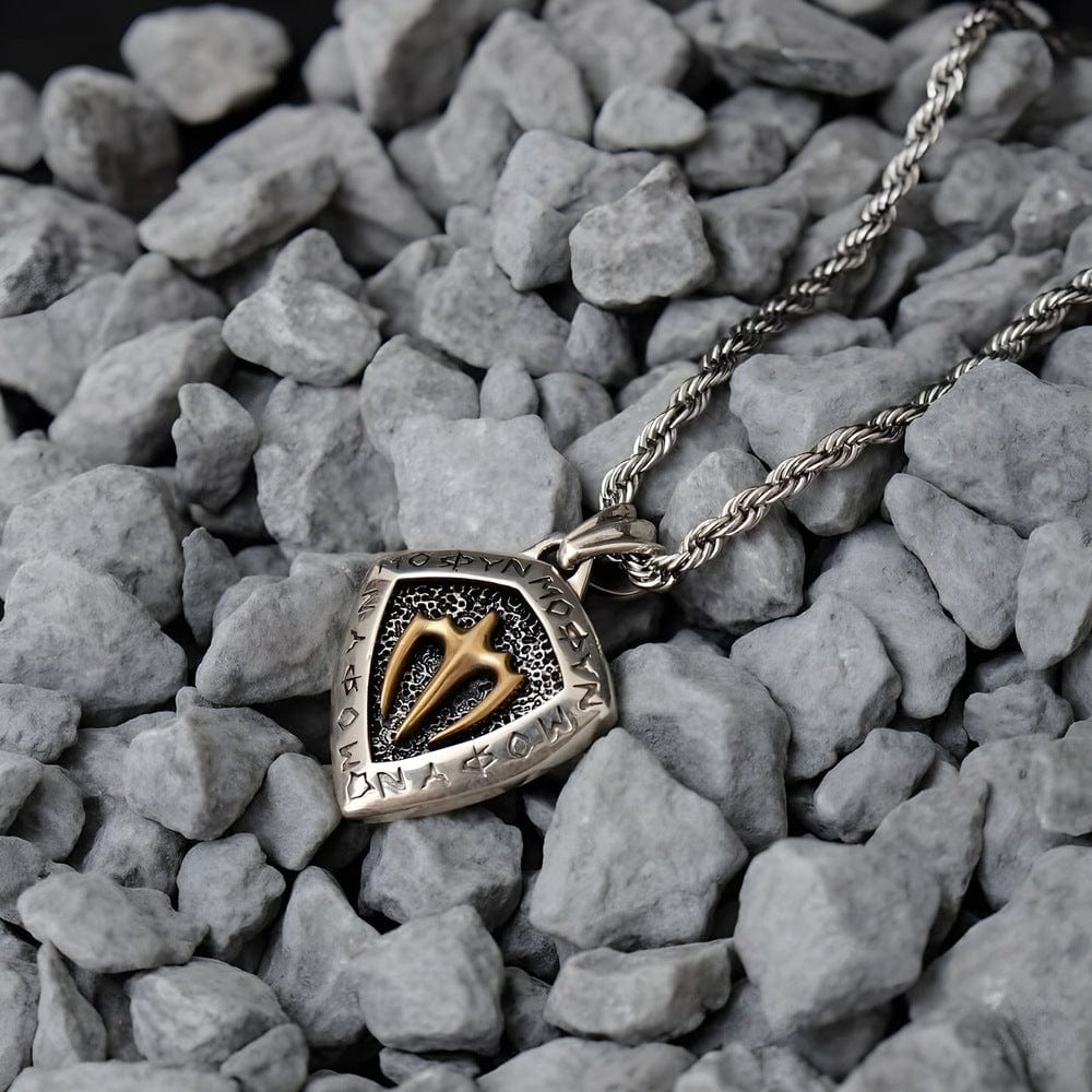 THE MEN THING SS Pendant with Chain AQUA SHIELD - 24inch Pure Copper European trending Style Chain for Men & Boy