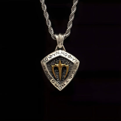 THE MEN THING SS Pendant with Chain AQUA SHIELD - 24inch Pure Copper European trending Style Chain for Men & Boy