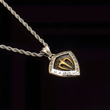 THE MEN THING SS Pendant with Chain AQUA SHIELD - 24inch Pure Copper European trending Style Chain for Men & Boy