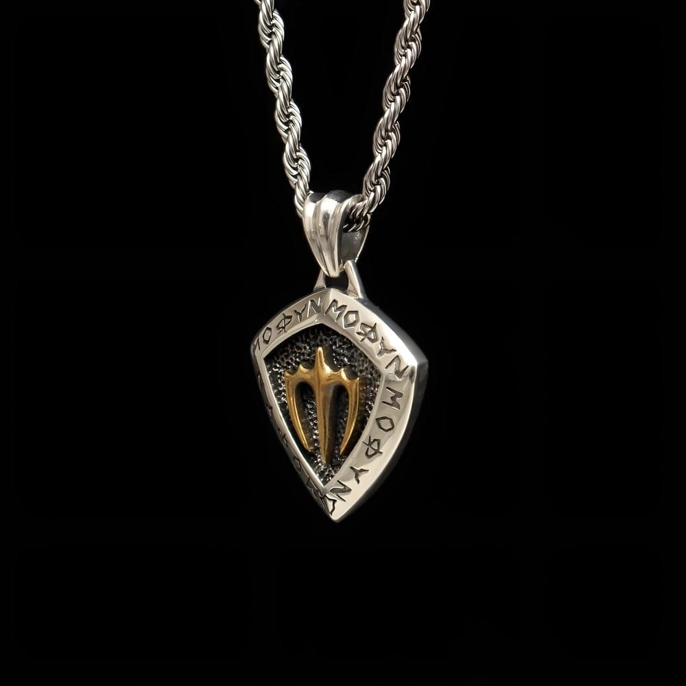 THE MEN THING SS Pendant with Chain AQUA SHIELD - 24inch Pure Copper European trending Style Chain for Men & Boy