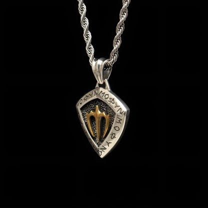 THE MEN THING SS Pendant with Chain AQUA SHIELD - 24inch Pure Copper European trending Style Chain for Men & Boy