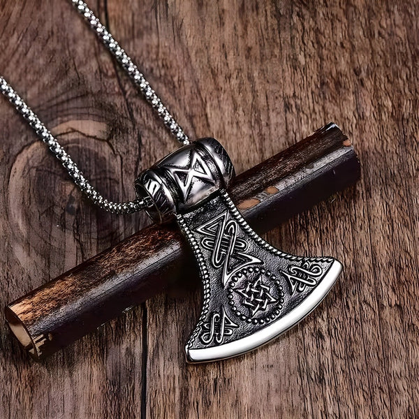 ASGARDIAN FANG - Titanium Steel Pendant with Stainless Steel 24inch Round Box Chain, American trending Style for Men & Boy