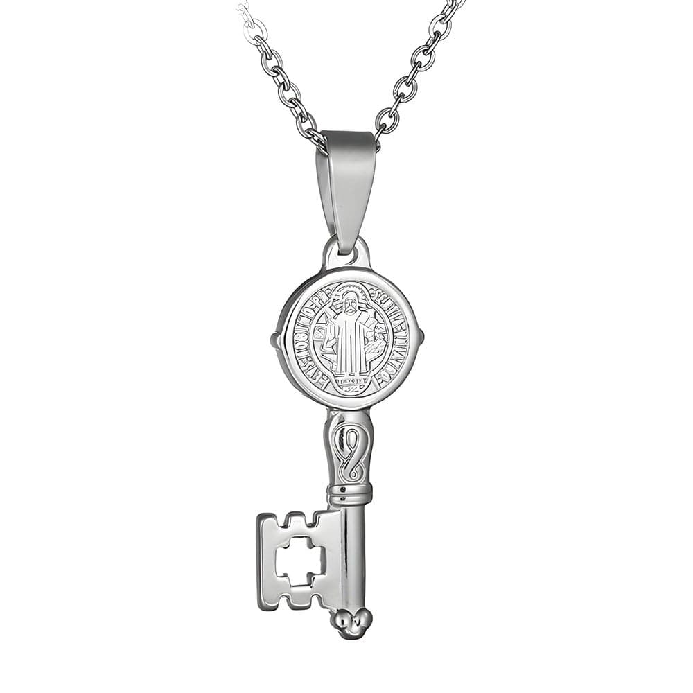 THE MEN THING SS Pendant with Chain DIVINE KEY - 20inch Pure Stainless Steel European trending Style Chain for Men & Boy