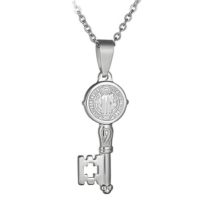 THE MEN THING SS Pendant with Chain DIVINE KEY - 20inch Pure Stainless Steel European trending Style Chain for Men & Boy